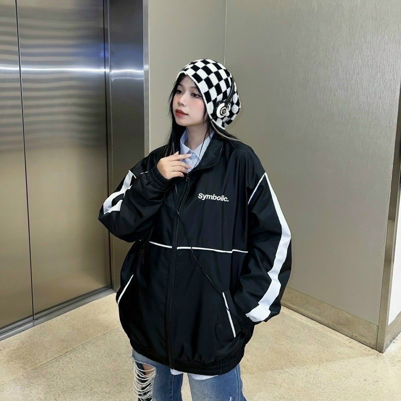 Áo gió SYMBOLIC nam nữ unisex form rộng trơn basic, áo khoác ngoài chất dù ulzzang chất dù tay bồng Hàn Quốc