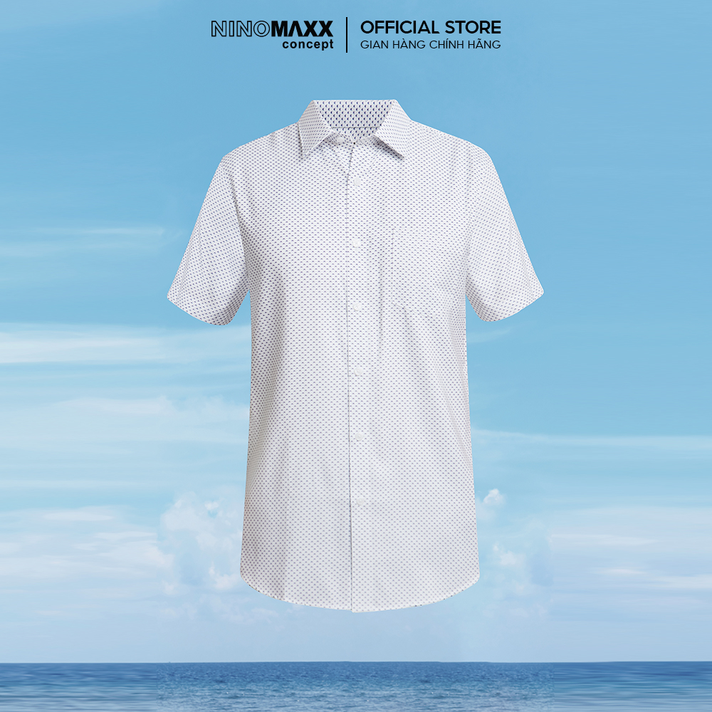 N&M Áo sơ mi nam tay ngắn chấm bi sim fit 2101056