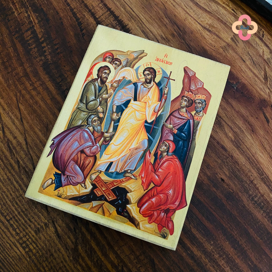 Tranh Chúa Phục Sinh - Tranh Công Giáo Biểu Tượng Cổ Xưa - Icon of The Resurrection of Christ