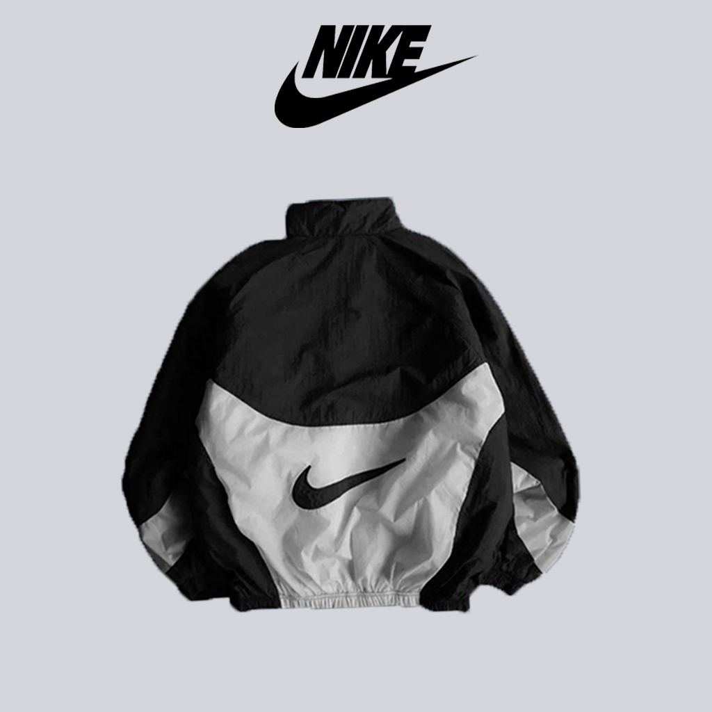 Áo khoác gió Thêu logo Nike chính hãng đôi nam nữ 2 lớp unisex chất liệu dù cao cấp unisex form rộng brand jacket