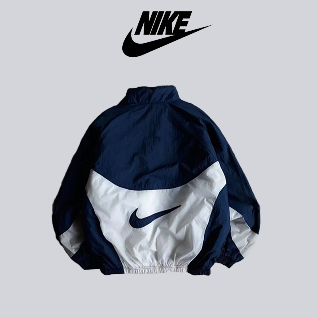 Áo khoác gió Thêu logo Nike chính hãng đôi nam nữ 2 lớp unisex chất liệu dù cao cấp unisex form rộng brand jacket