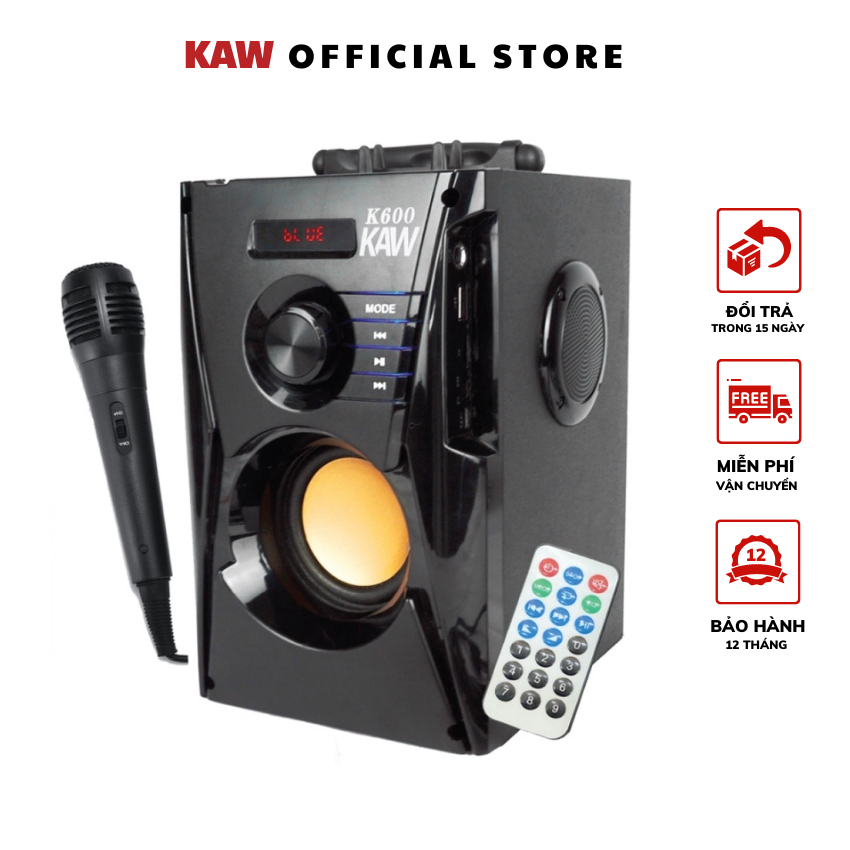 Loa Bluetooth KAW K600 kèm mic hát karaoke chính hãng