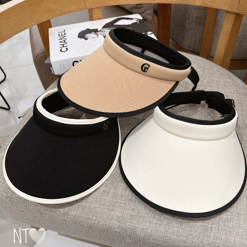 Mũ Nửa Đầu Đi Biển Hai Lớp Chống Nắng, Kiểu Dáng Thời Trang, 3 Màu Đen - Trắng - Nâu