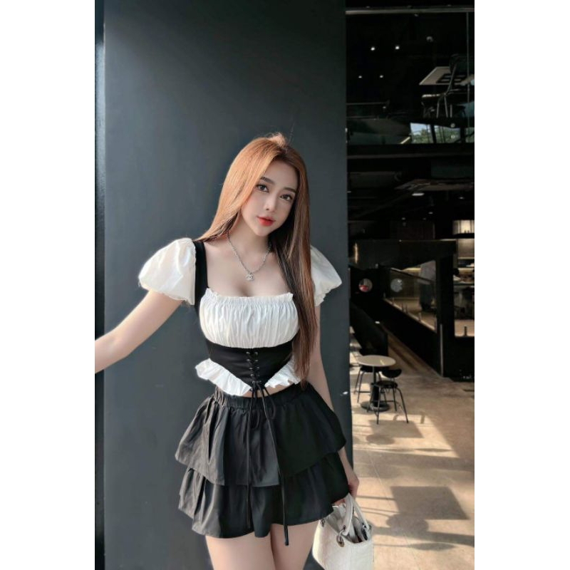 áo kiểu bèo ngực tay phồng xinh ( ảnh thật trải sàn )
