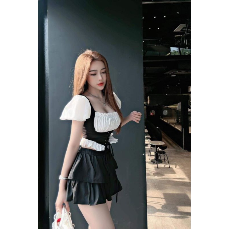 áo kiểu bèo ngực tay phồng xinh ( ảnh thật trải sàn )