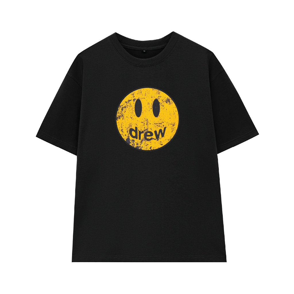 Áo thun Unisex mặt cười Mascot SS Tee ‘Faded Black’, Áo phông dáng rộng tay lỡ, Form oversize Nam nữ