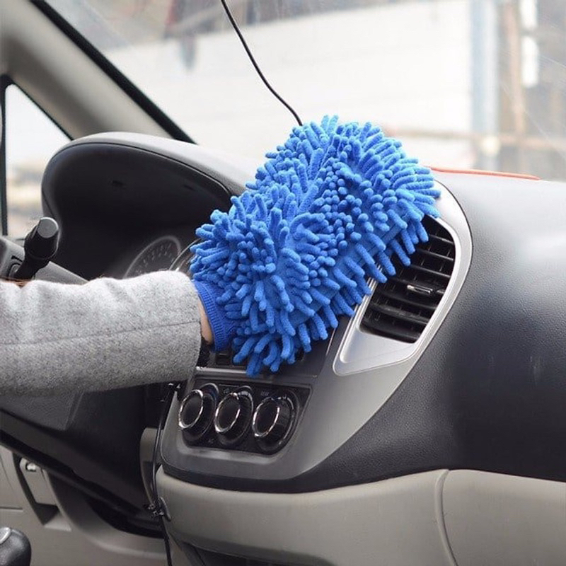 Bao găng tay rửa xe sợi microfiber chuyên dùng lau rửa xe hơi,xe máy ô tô vệ sinh nhà cửa (màu ngẫu nhiên)
