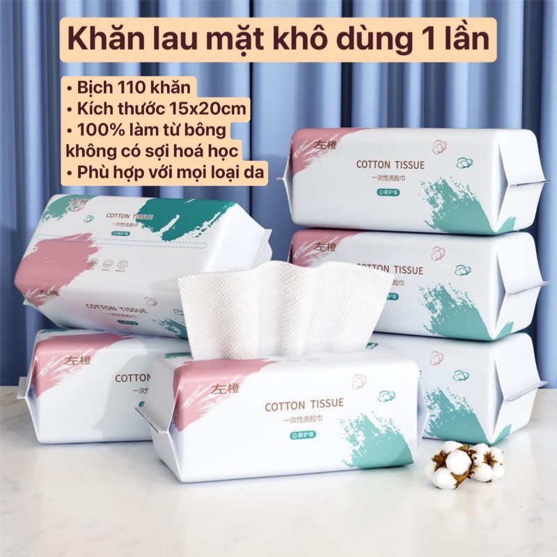 Khăn lau mặt khô - Khăn mặt khô tẩy trang dùng 1 lần dạng rút/cuộn