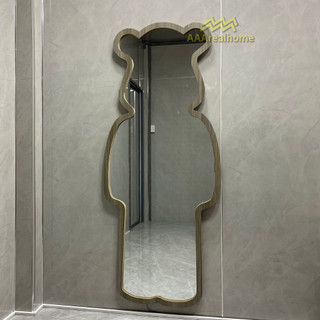 80x180cm Gương soi chú gấu khung gỗ tự nhiên 100% AAArealhome G1G Gương soi toàn thân đèn led cảm ứng BearBrick Mirror