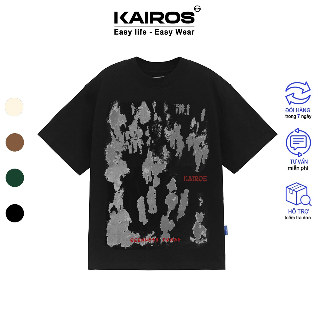 Áo thun nam Kairos local brand form rộng tay lỡ unisex chất cotton ướt vải mát không xù mẫu shadow tee