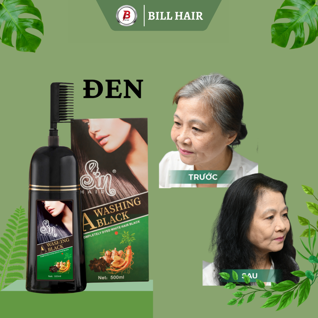 Dầu gội phủ bạc SIN HAIR chính hãng Nhật Bản, thành phần nhân sâm tự nhiên giúp đen tóc, nâu tóc từ lần gội đầu tiên.