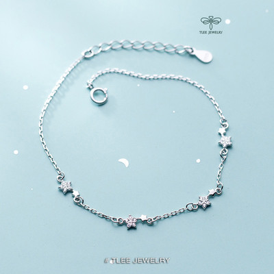 Lắc tay bạc nữ TLEE sao mini đính đá cao cấp TLEE JEWELRY LT0163