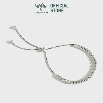 Lắc tay bạc nữ TLEE chốt dây rút dải bi cao cấp TLEE JEWELRY LT0167