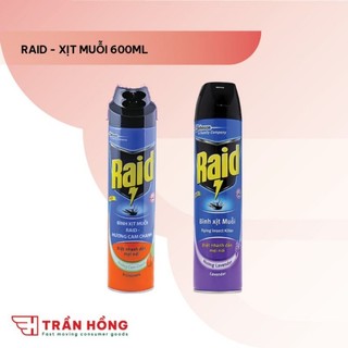 Xịt muỗi Raid 600ml (cam chanh / larvender )