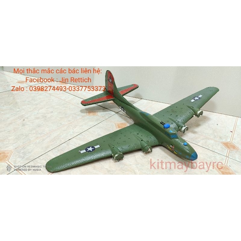 {Xả kho} Combo máy bay B -17 sải 70 Cm Xốp Đúc về chỉ việc bay (quay test+ hướng dẫn)
