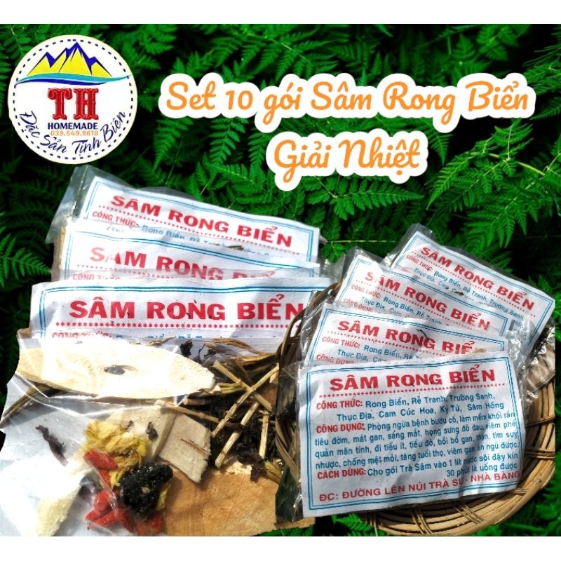 Set 10 gói trà Sâm rong biển, thanh nhiệt cơ thể, giải độc gan