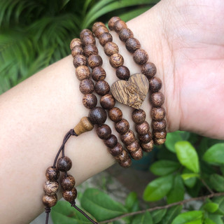Vòng Tay Trầm Tốc Chuỗi 108 Hạt Mix Charm Đức Mẹ maria