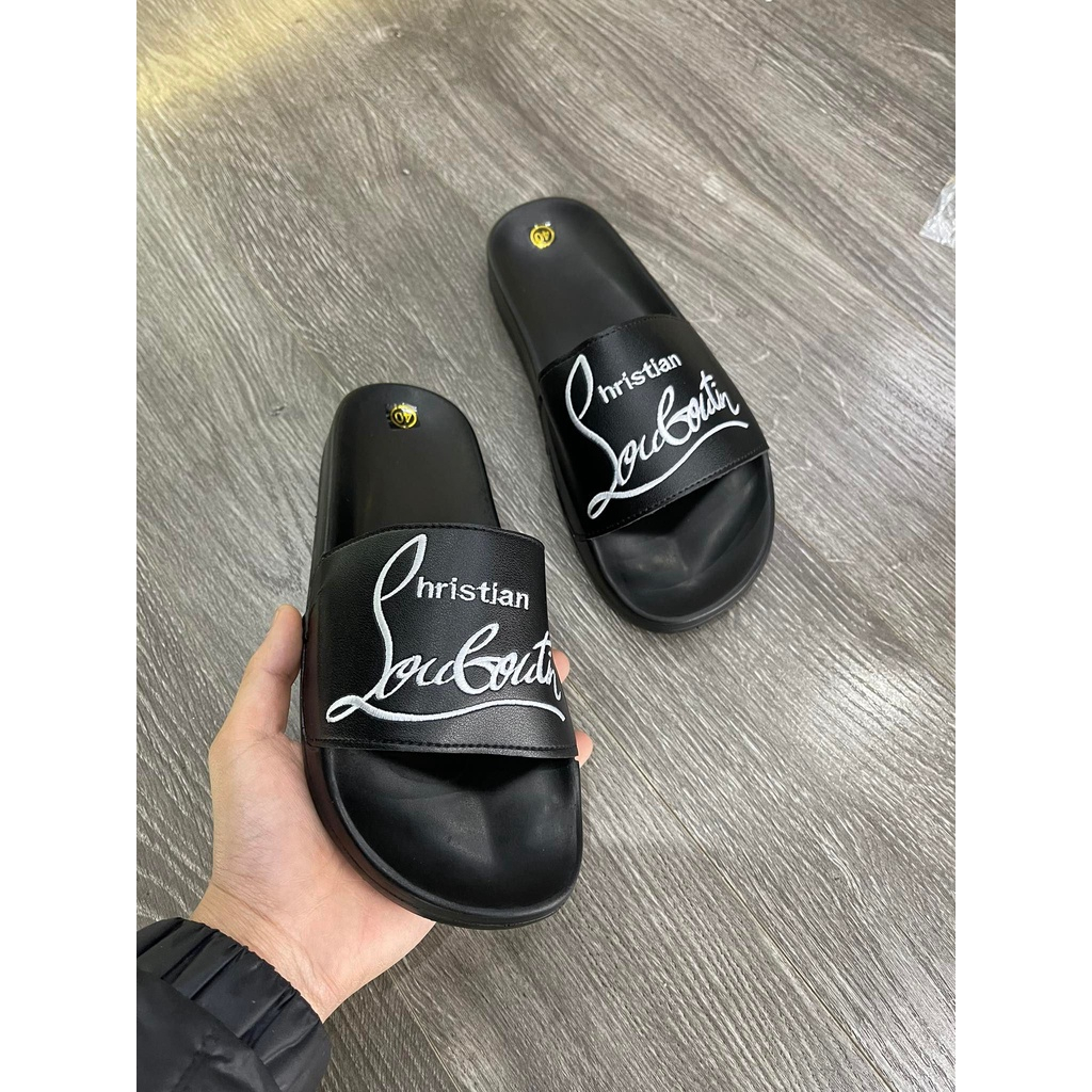 Dép lê nam quai ngang Louboutin gắn đinh