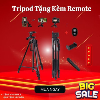 Tripod Kèm Remote Chụp Ảnh - Remote Bluetooth Chụp Ảnh Quay Video Từ Xa Cho Điện Thoại