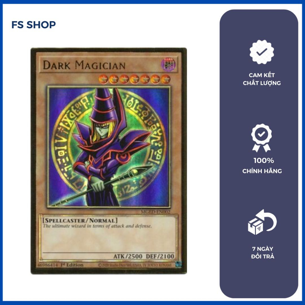 Thẻ bài Yugioh Chính Hãng Dark Magician – Premium Gold Rare