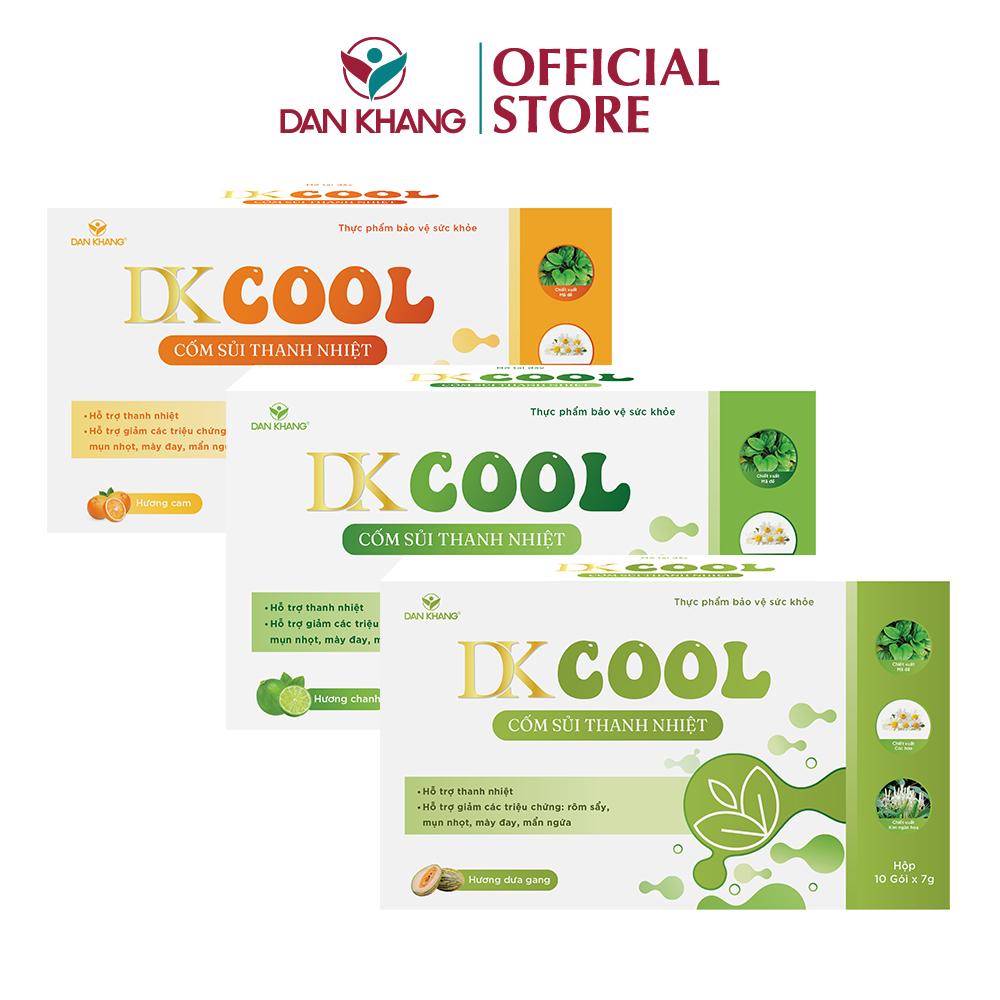 Cốm Sủi Thanh Nhiệt DKCOOL Hỗ Trợ Thanh Nhiệt - Hộp 10 gói x 7g