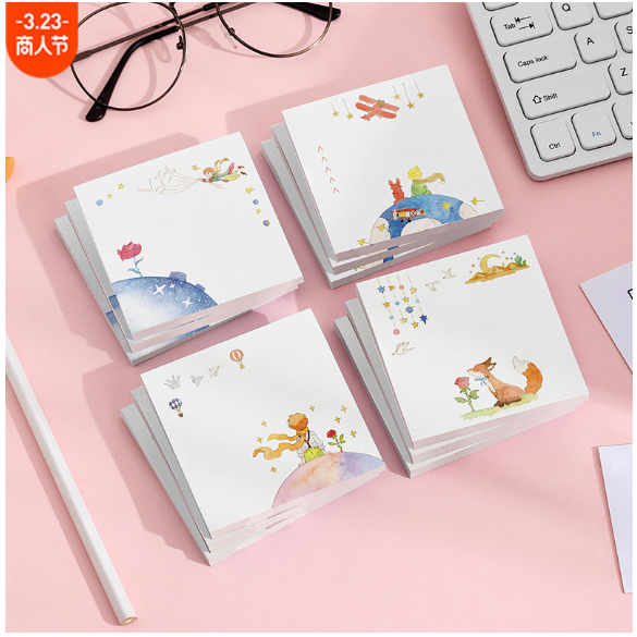 Giấy ghi chú giấy note phong cách Hàn Quốc họa tiết hoạt hình 50 tờ 76x76mm