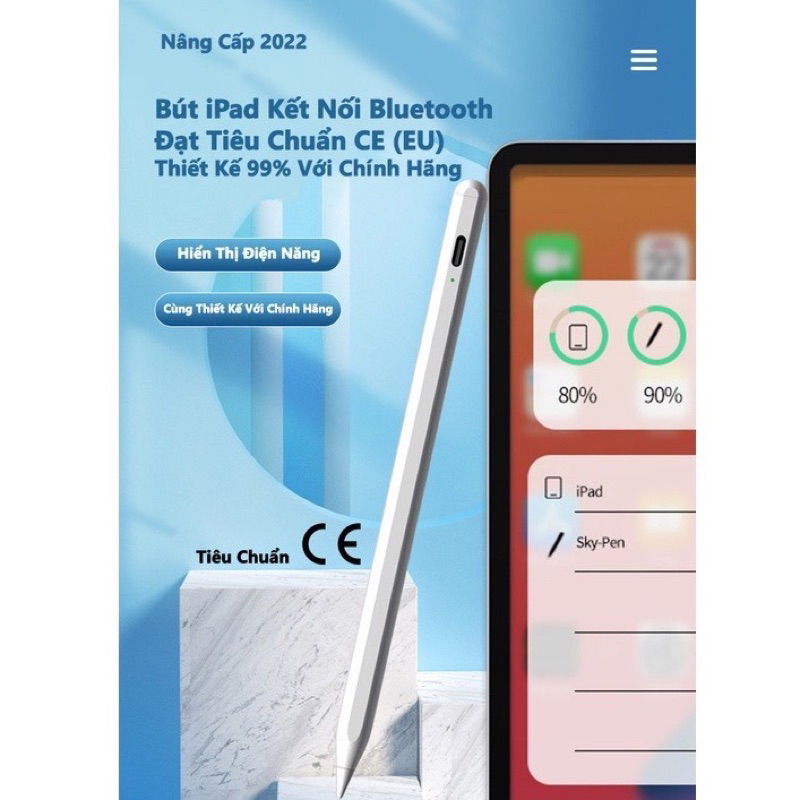 Bút cảm ứng Pencil Gen 2 cho ipad