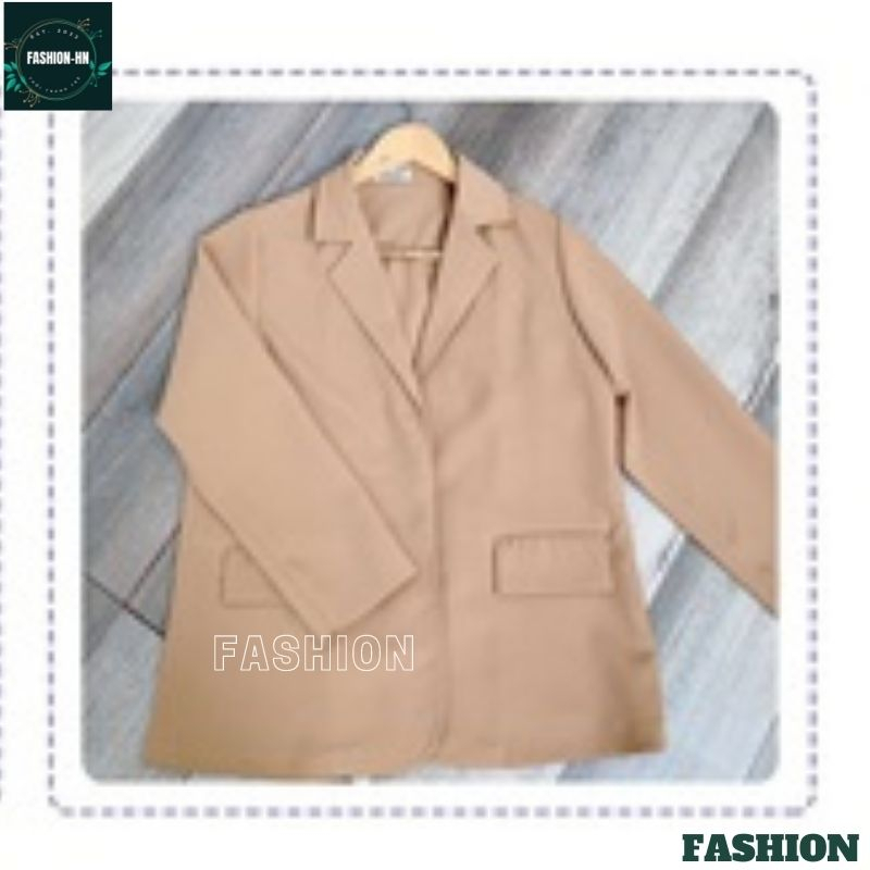 Áo blazer nữ tay dài 1 lớp - Áo vest khoác ngoài 2 màu đen be đơn giản basic phong cách hàn quốc trẻ trung - FASHION