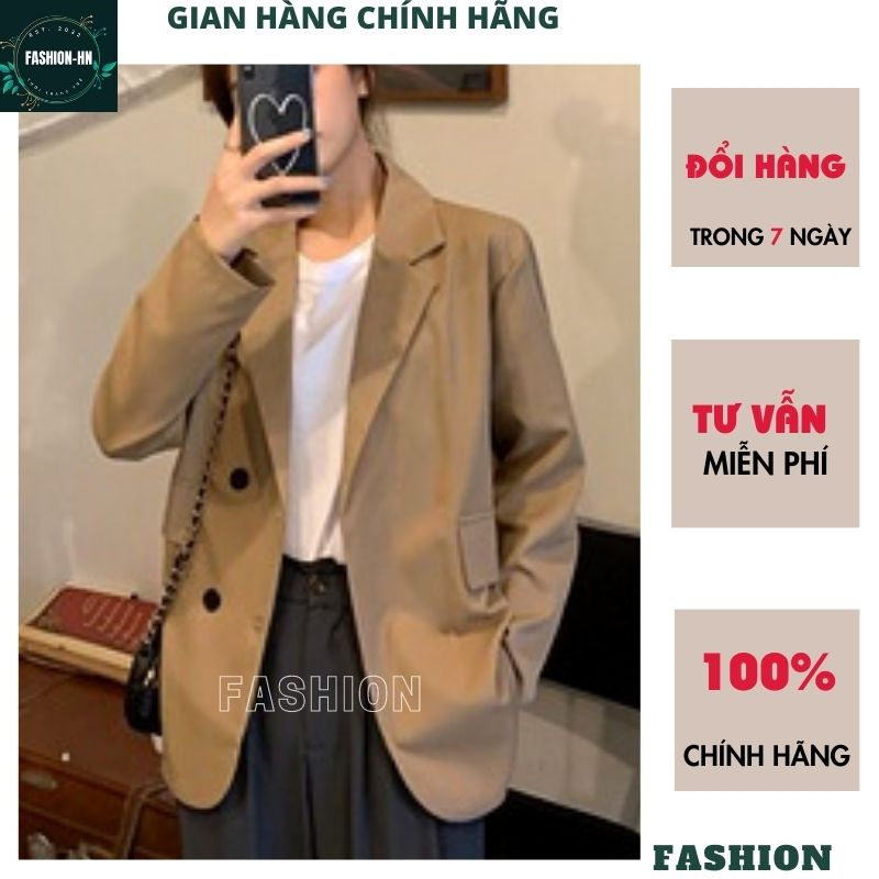 Áo blazer nữ tay dài 1 lớp - Áo vest khoác ngoài 2 màu đen be đơn giản basic phong cách hàn quốc trẻ trung - FASHION