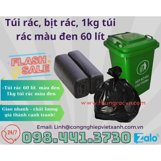 Bao đựng rác, túi rác lớn 60 lít, bịt rác 60 ít