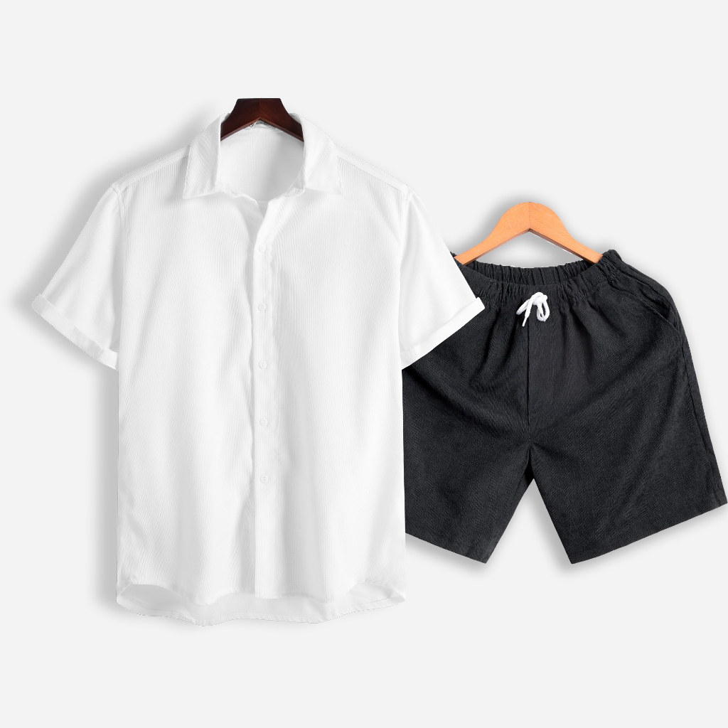 Bộ quần áo cộc tay nam chất liệu nhung tăm ROUGH Form Regular