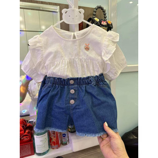 Quần bò ngắn/ quần jeans đùi cho bé gái 7-20kg