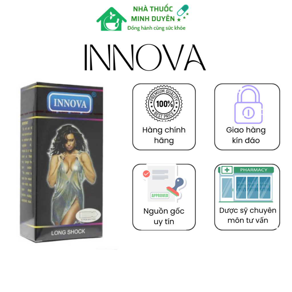 Bao cao su INNOVA đen gân gai chống xuất tinh sớm kéo dài thời gian quan hệ