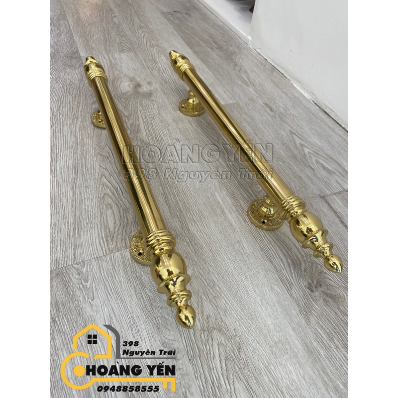 Tay nắm cửa bằng đồng, tay nắm đồng cửa sắt gỗ kính… 60cm và 80cm, Tay kéo cửa đồng đúc, Tay nắm cửa tân cổ điển