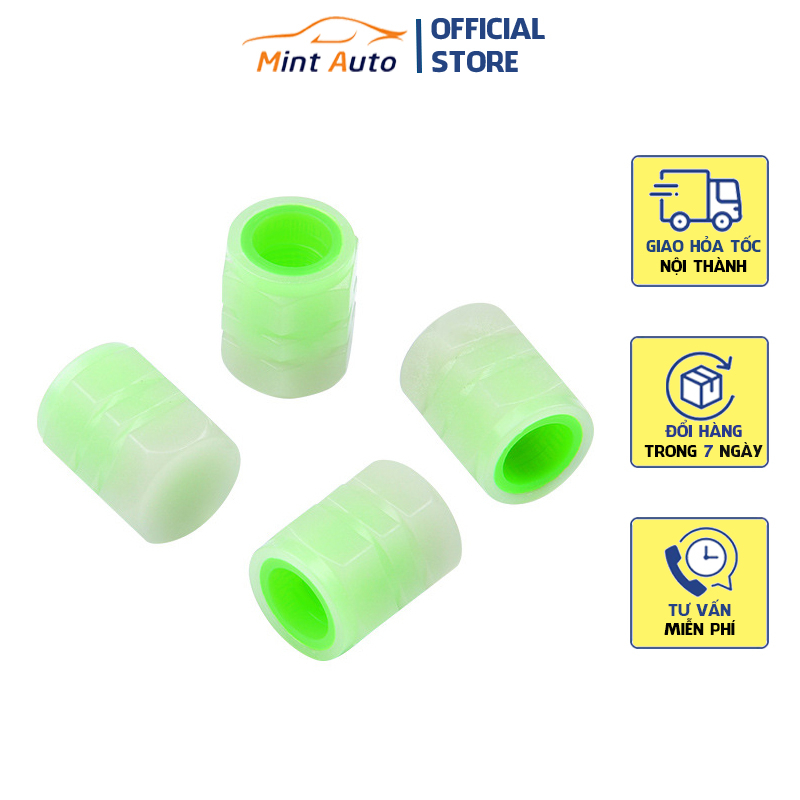 Bộ 4 Nắp Van Lốp Ô Tô Xe Máy Xe Đạp Đạp Quang Phát Sáng Độc Đáo