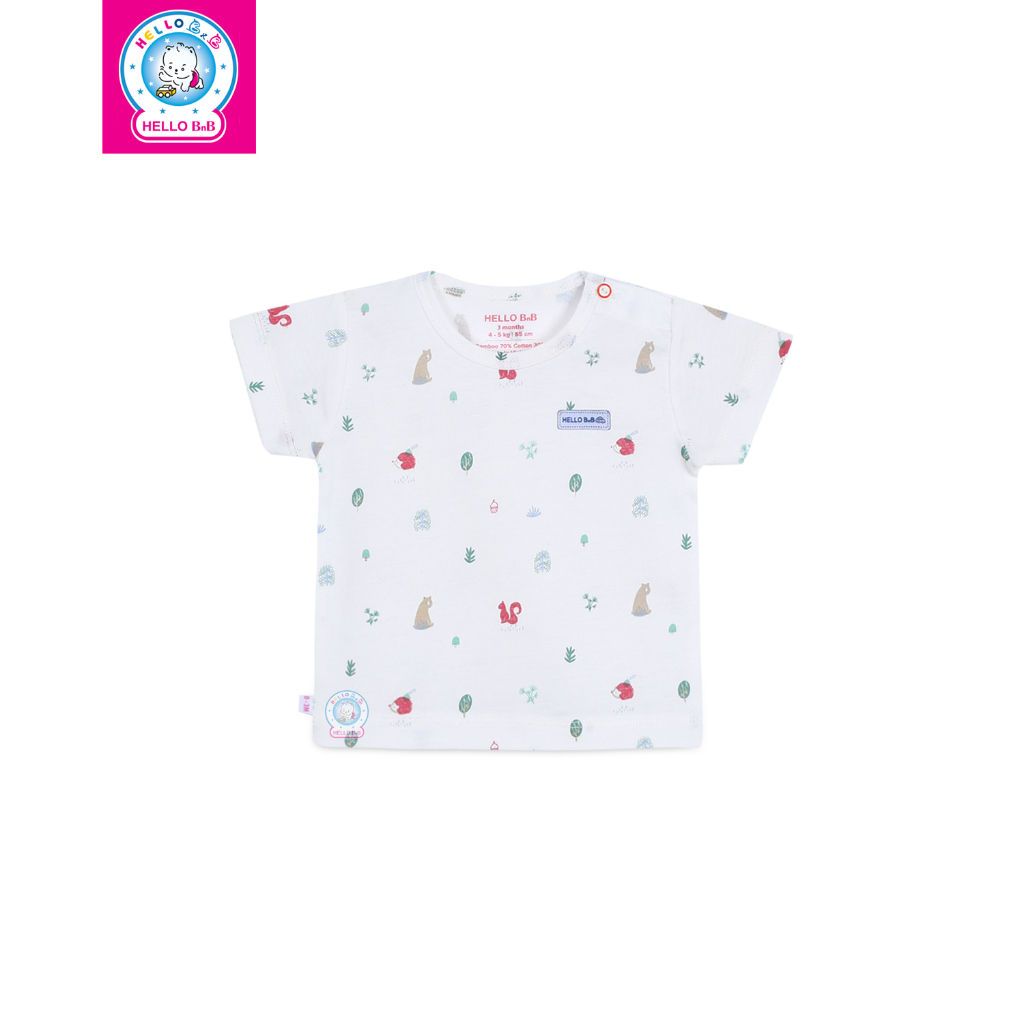 Áo sơ sinh cài vai in họa tiết  ASS0033 - HELLO BnB