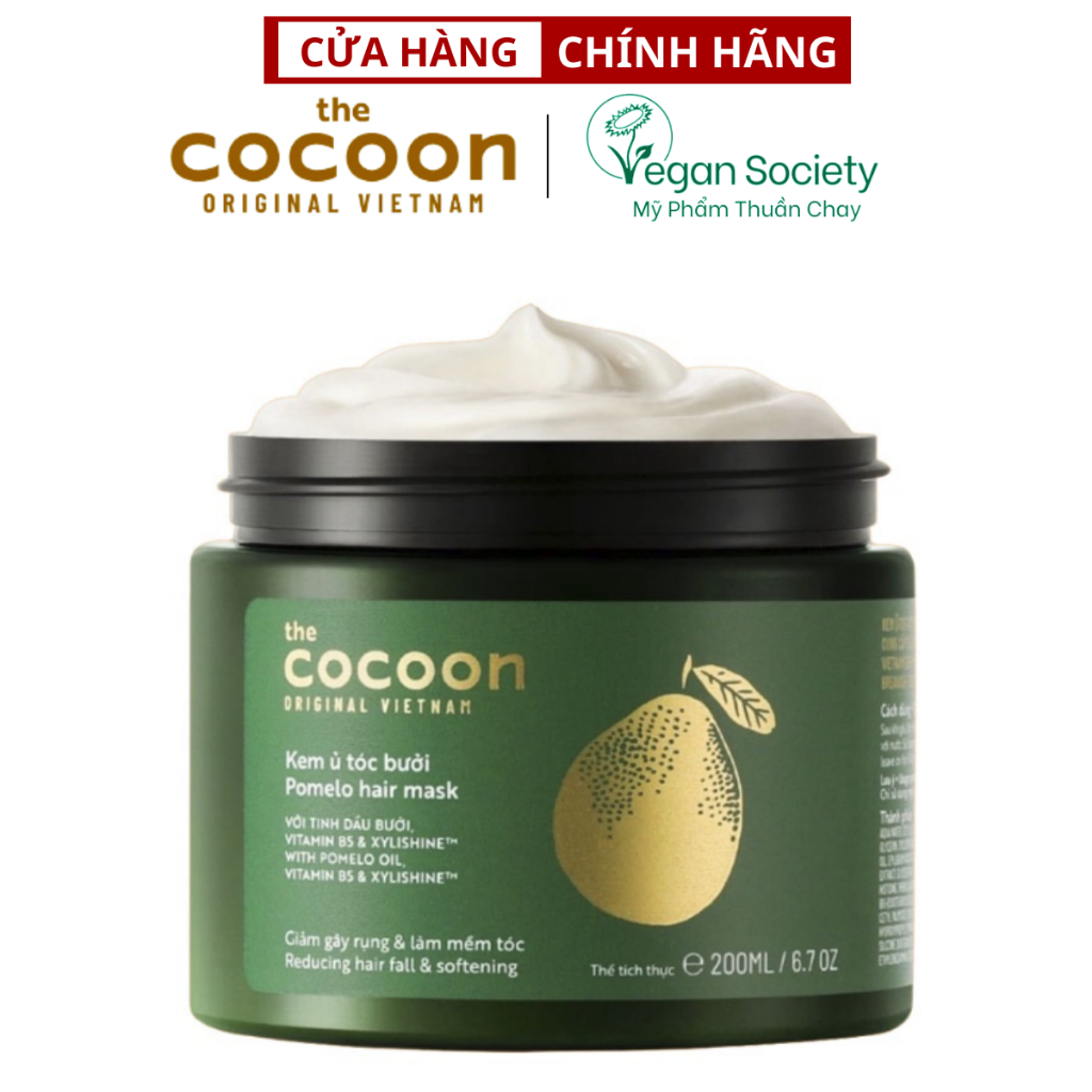 Kem ủ tóc bưởi Cocoon giảm gãy rụng và làm mềm tóc 200ml - Mỹ Phẩm Thuần Chay Việt Nam