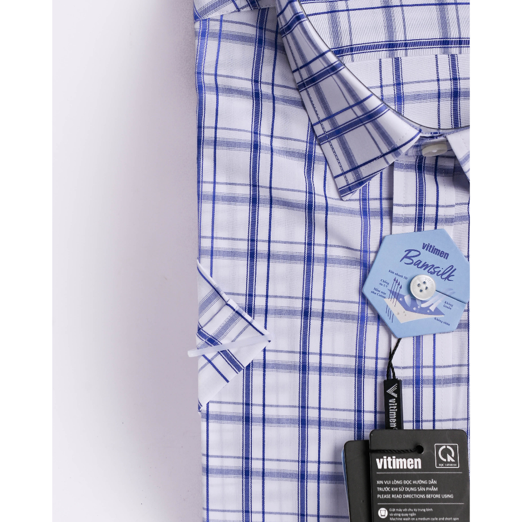 Áo sơ mi nam Vitimen ngắn tay form Slim fit