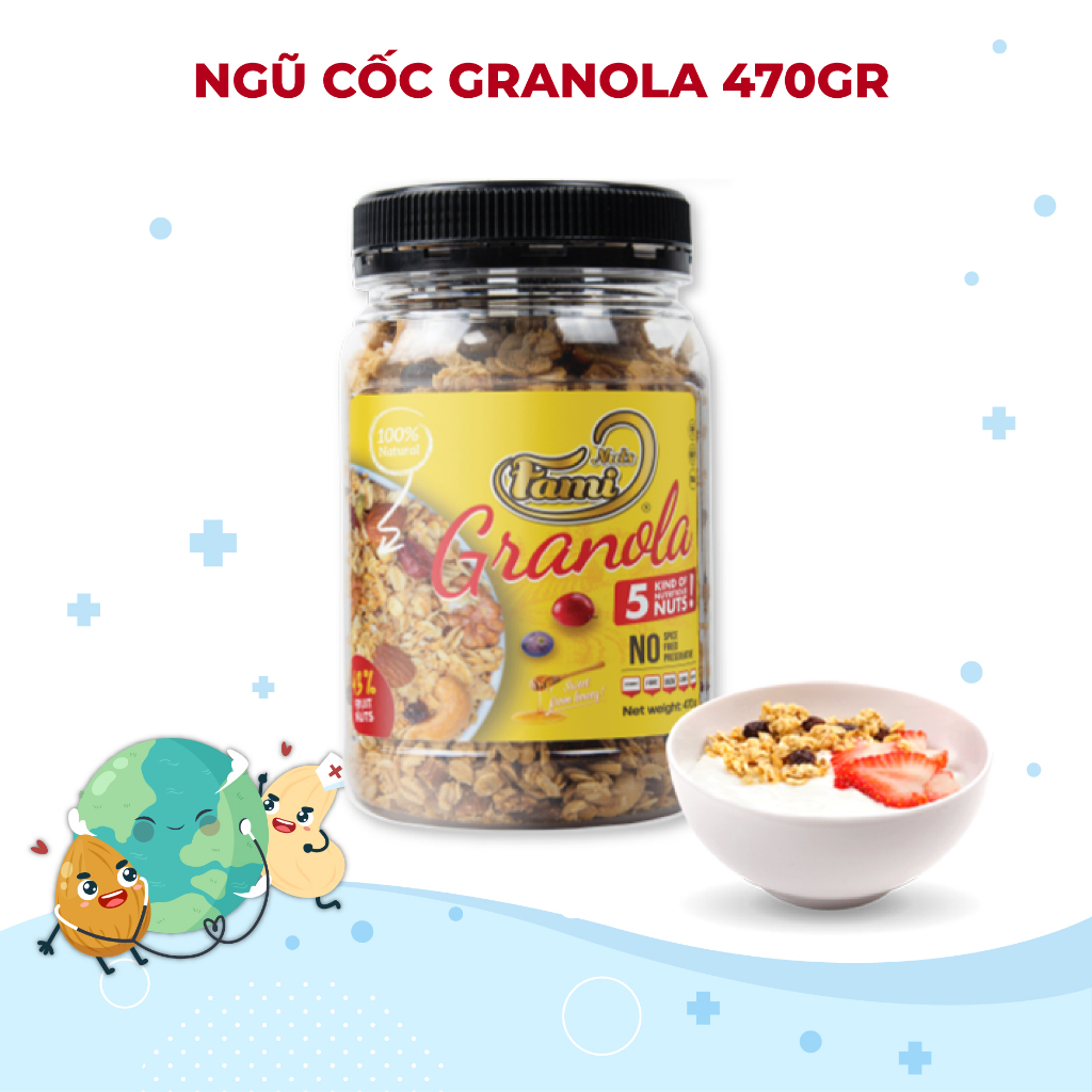 Hạt dinh dưỡng ngũ cốc ăn kiêng Granola Faminuts 470 gr