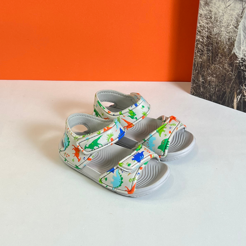 Dép Sandal xốp quai dán Khủng Long 4 màu phiên bản 2023 Siêu Ngầu cho bé trai bé gái 1-5 tuổi siêu nhẹ, mềm