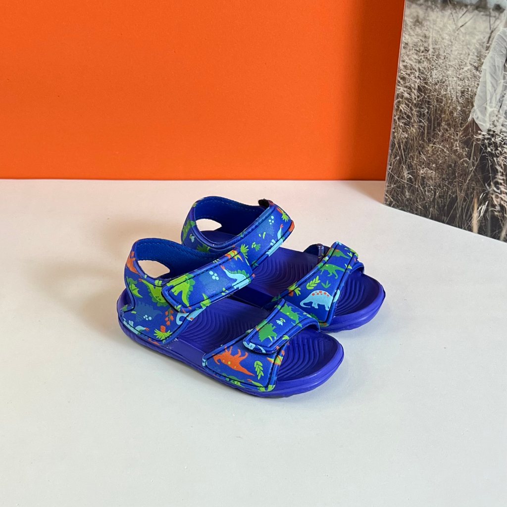 Dép Sandal xốp quai dán Khủng Long 4 màu phiên bản 2023 Siêu Ngầu cho bé trai bé gái 1-5 tuổi siêu nhẹ, mềm