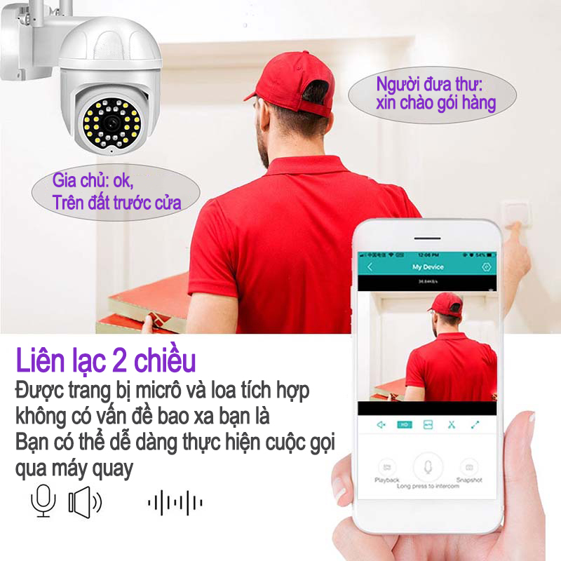 Camera an ninh gia đình thông minh Upupin Camera quan sát IP theo dõi chuyển động tầm nhìn ban đêm 360 ° 1080P