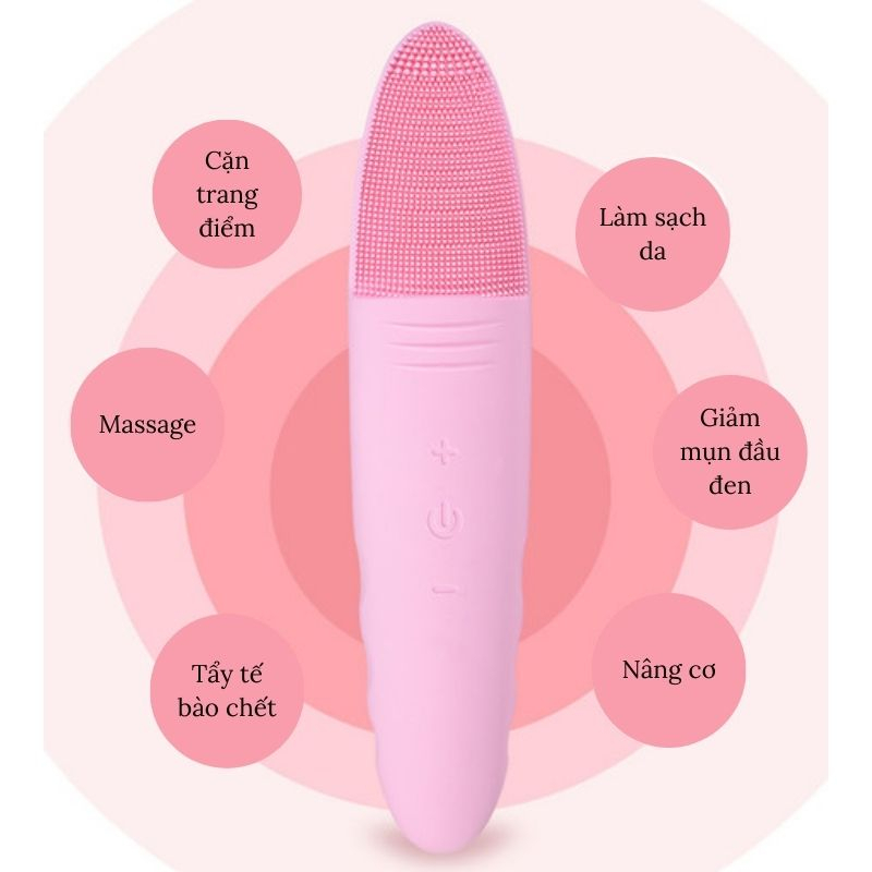 Máy rửa mặt massage KYUNGLAB silicon công nghệ sóng siêu âm 5 cấp độ cao cấp Miibooshi