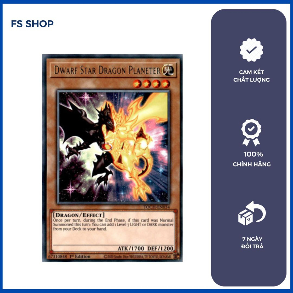 Thẻ Bài Yugioh Chính Hãng  Dwarf Star Dragon Planeter ( Rare)