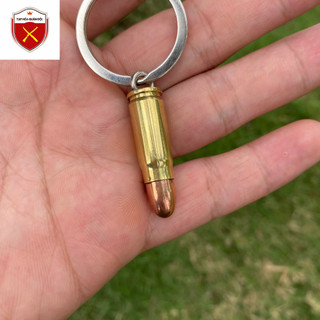 Móc khóa vỏ đạn k54 tròn, móc khóa thủ công, chất liệu đồng, quà tặng độc đáo, quà tặng handmade