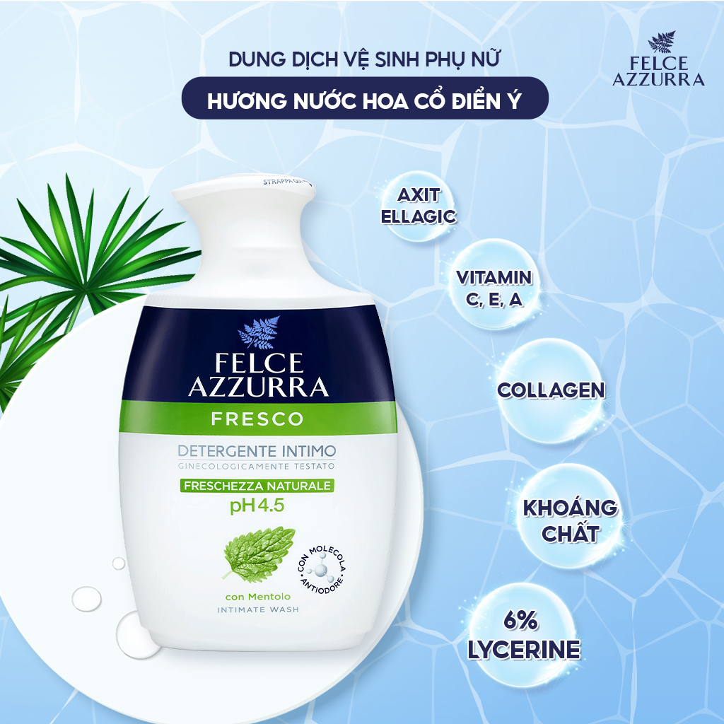 Dung Dịch Vệ Sinh Phụ Nữ FELCE AZZURRA Hương Nước Hoa Xuất Xứ Ý 250ml