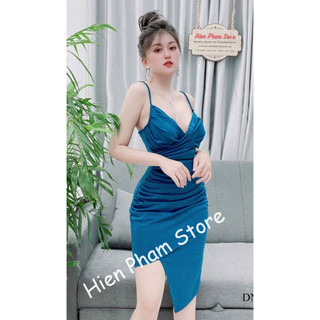 Đầm body 2 dây hỡ ngực chữ V ôm sát body sexy DN7466