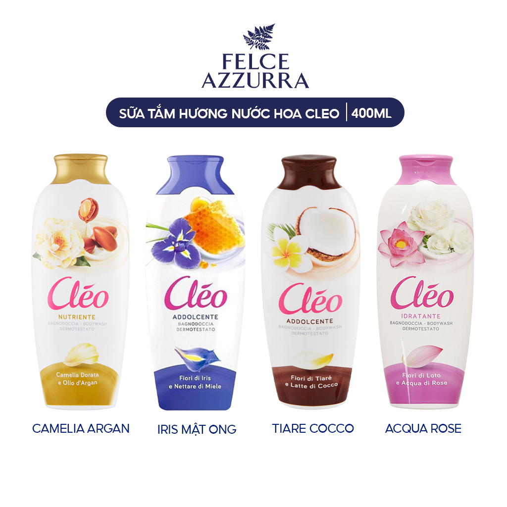 Sữa Tắm New Cléo Chiết Xuất Tự Nhiên, Dưỡng Da Căng Bóng Làm Sạch Da Giúp Da Mềm Mại 400ml