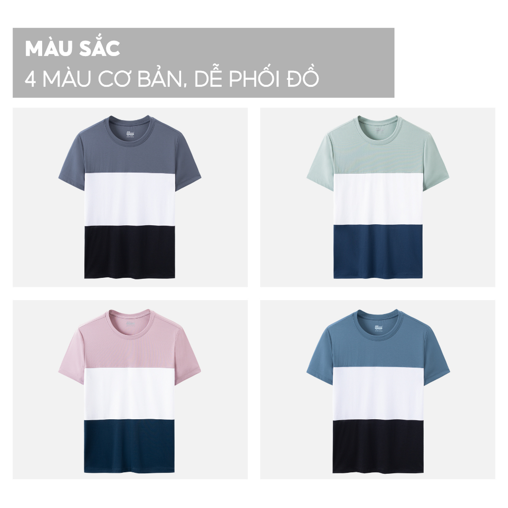 Áo Phông Nam Tay Ngắn 5S FASHION Phối Màu, Vải Cotton Premium Cao Cấp, Thoáng Mát, Trẻ Trung (TSO23001)