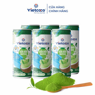 [COMBO 6 LON] sữa dừa matcha Vietcoco 240ml